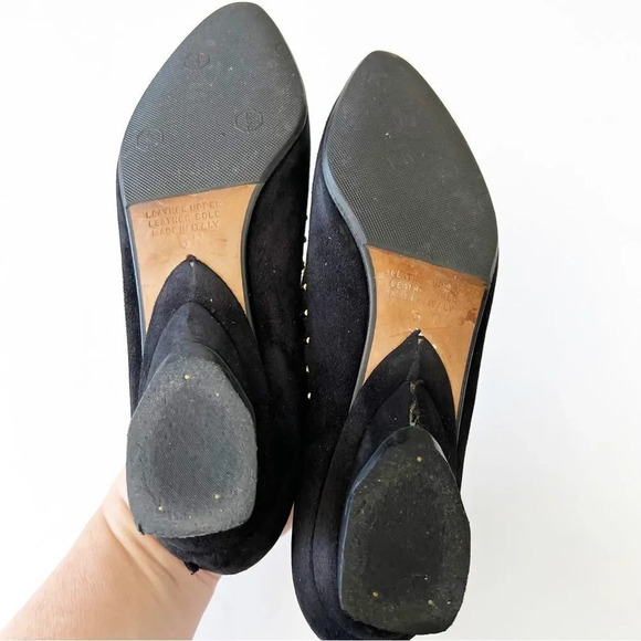 D’Rossana by Charm Vintage 80s Vintage Suede Mini Wedge Size 6 Narrow Italy Gold - Picture 3 of 10